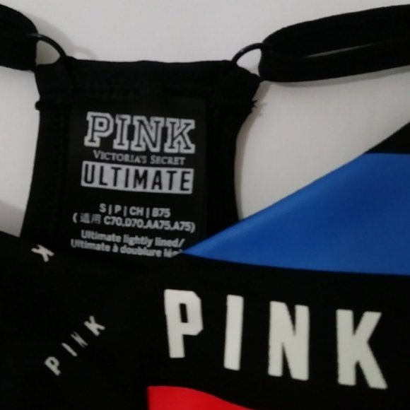 Victoria's Secret PINK Ultimate Sports Bra Size Small Black Red White - Picture 12 of 15